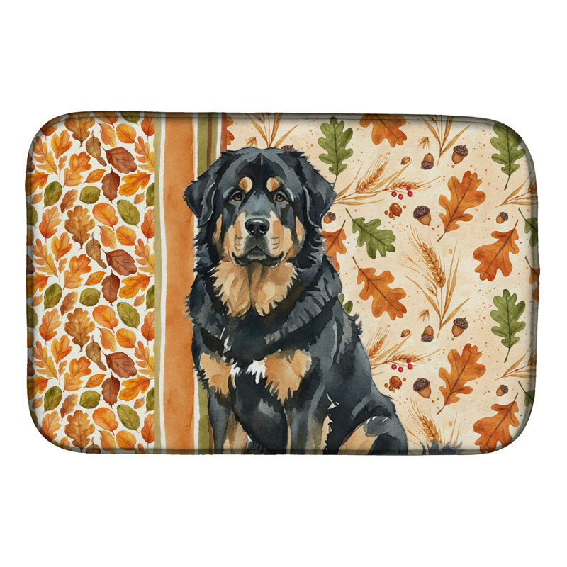 Tapis de séchage noir et brun tibétain