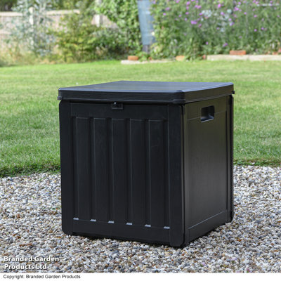 Garden Gear 43cm W 75L Water Resistant Plastic Lockable Deck Box in Black