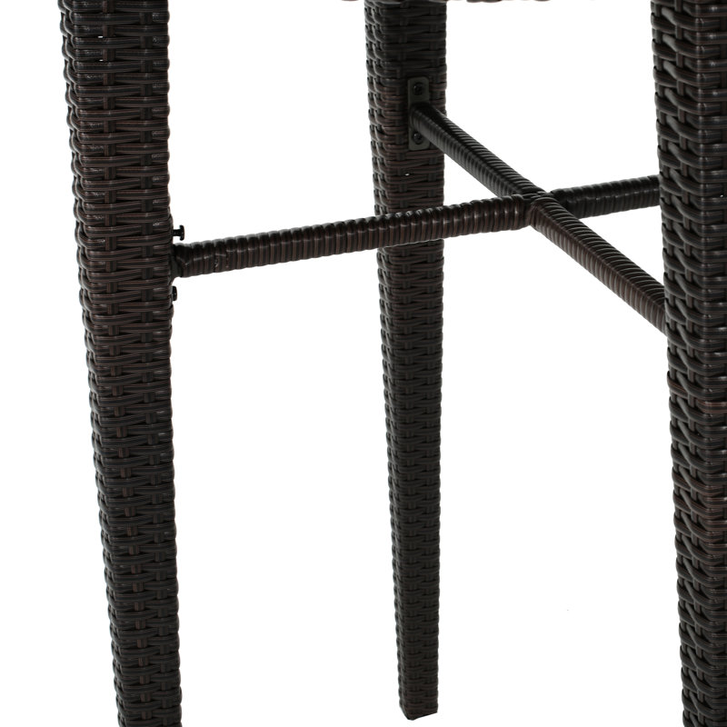 Table de bar d'extérieur, résistante aux intempéries et en fer forgé, 104 cm H x 83 cm L, brun, construction avec marque distinctive, hauteur, largeur, longueur, couleur principale