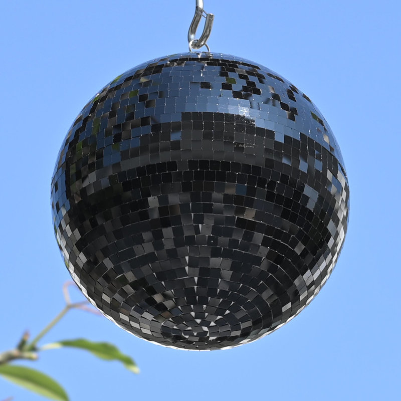 Yescom 12" Large Disco Ball Mirror Big Hanging Glass Decor for 70s 80s Party Events Wedding DJ Dance Club Stage Lighting Black