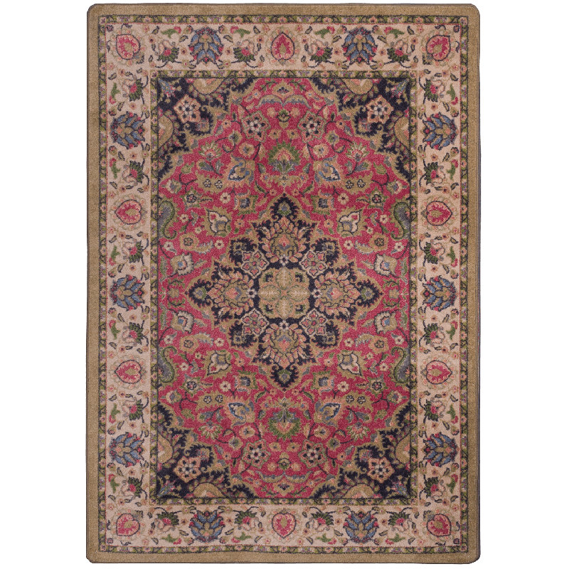 Tapis oriental rose / ivoire Prolle, Rectangle 3 pi 10 po x 5 pi 4 po