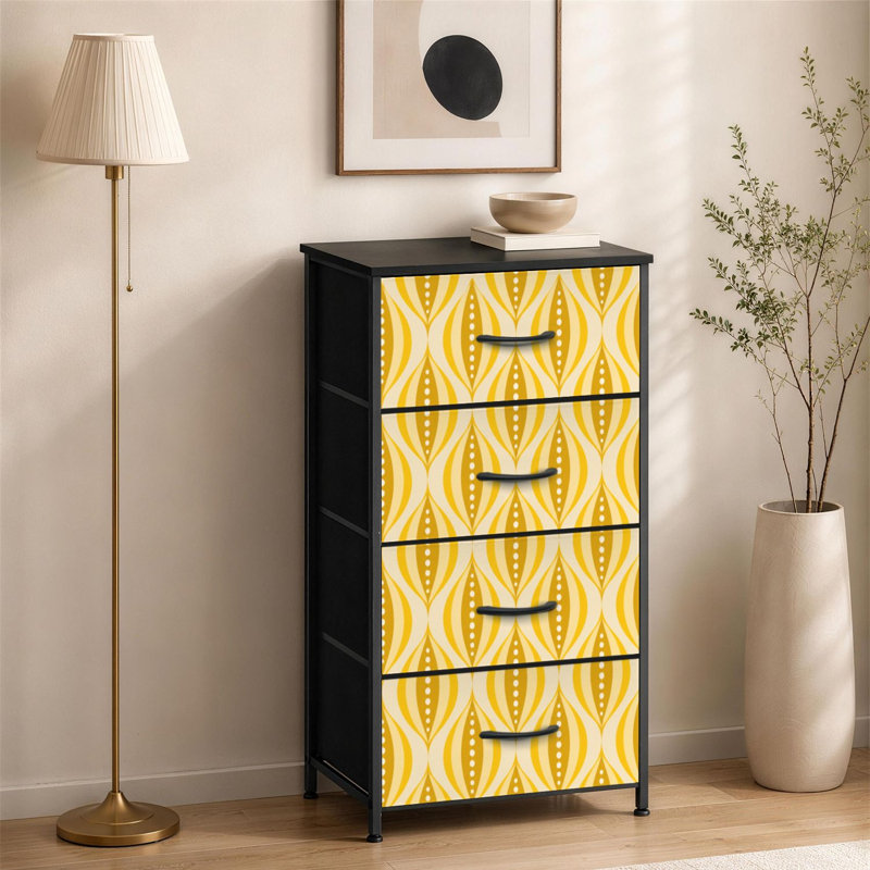 Commode à 4 tiroirs pour chambre à coucher Mid Mid Century Retro