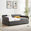 Lit de jour simple avec lit gigogne, structure de lit en métal gris pour un lit gigogne gris et stable