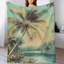 Jeté en flanelle Palm Tree par Tranquil Lagoon-133045211