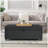Modern Large Comfort Sofa Ottoman with Storage, Modular Sectional Storage Ottoman With Wheels For Living Room,Lounge Ottoman, Couch Storage Ottoman ,Large Storage Ottoman Bench -Dark Grey PU