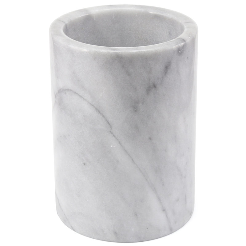 Porte-ustensiles de cuisine en marbre naturel, Blanc