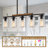 Linear Black Wooden Kitchen Island Pendant Light-403159131