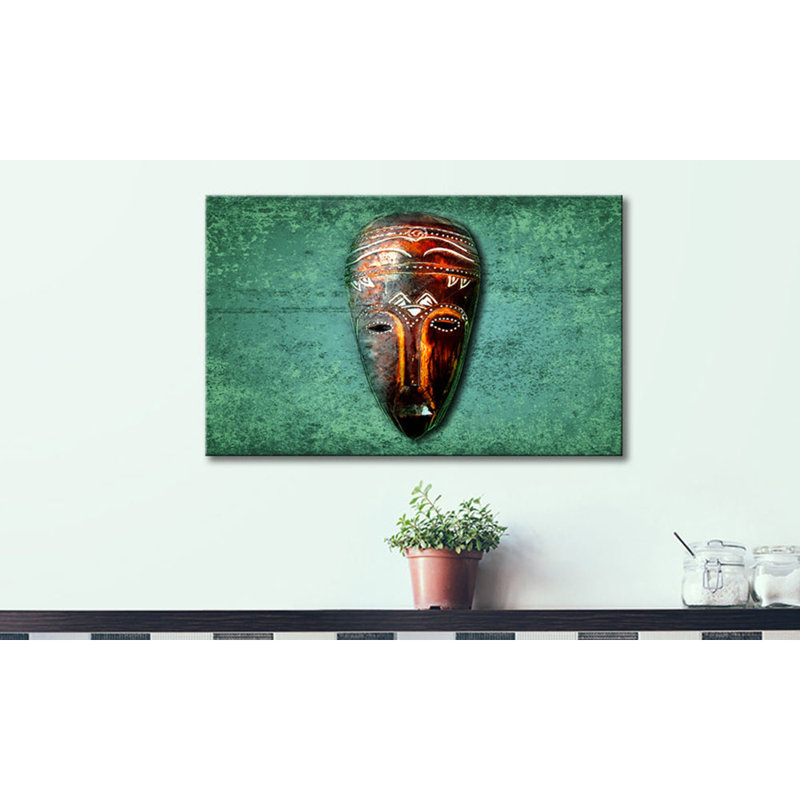 Wooden Face - Wrapped Canvas Print, 100% cotton canvas, 80cm H x 100cm W