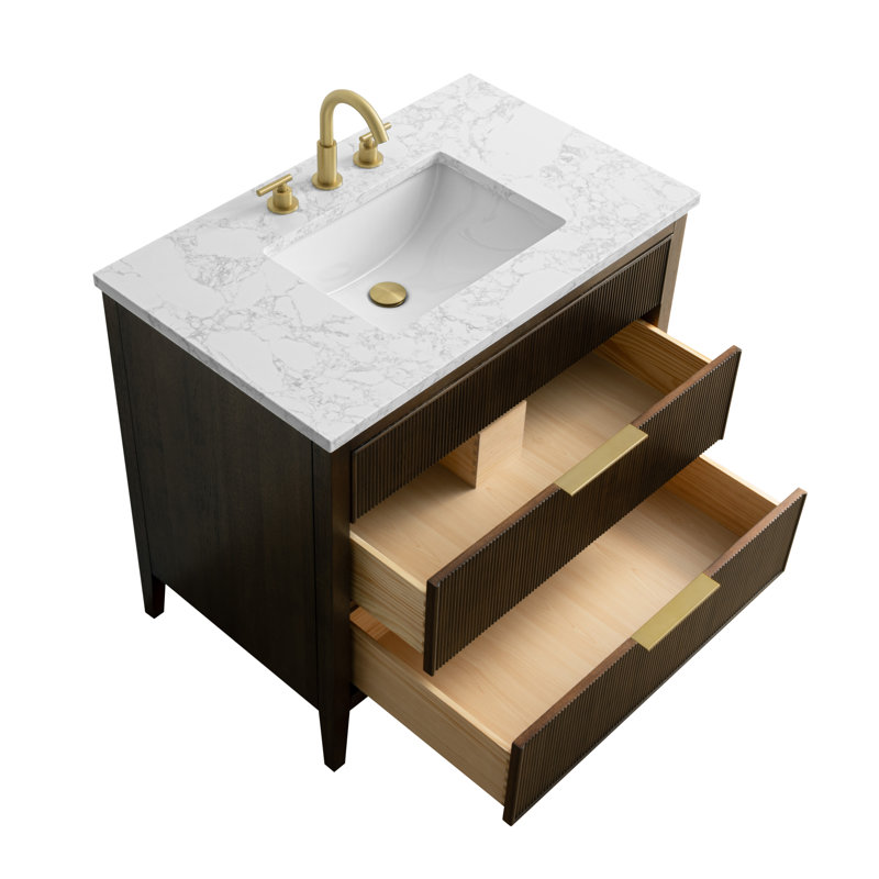 Emma 36" W Single Vanity, Chestnut Brown