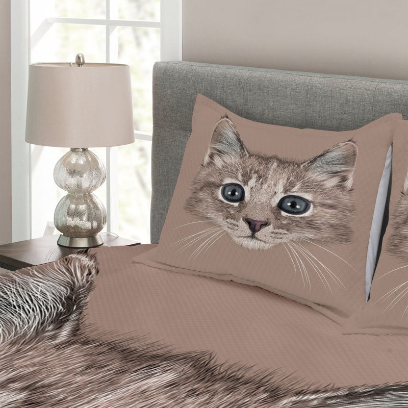 Adones Brown Microfibre Bedspread Set, 220 x 264 cm