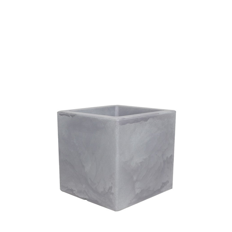 Wandie Green Polyethylene Pot Planter, Light Gray, 11.8" H x 11.8" W x 11.8" D