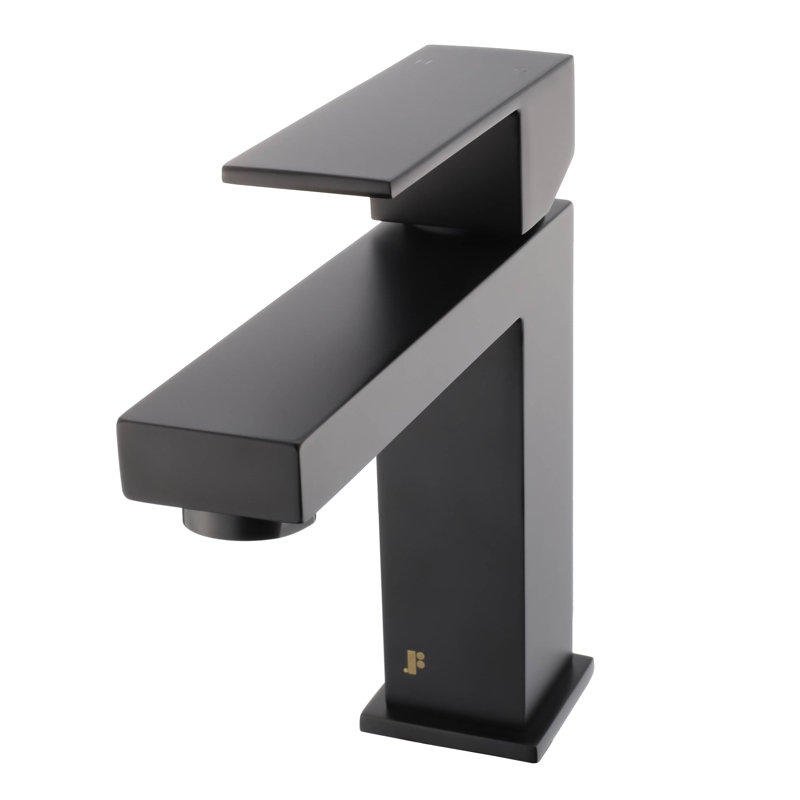 Single Hole Bathroom Faucet with Pop-up Drain and Strainer Basket, Black