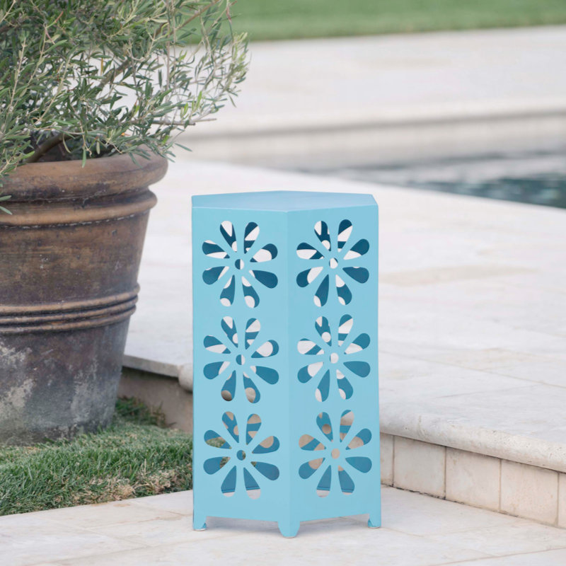 Table d'appoint polyvalente en fer antirouille sans assemblage requis pour divers environnements
