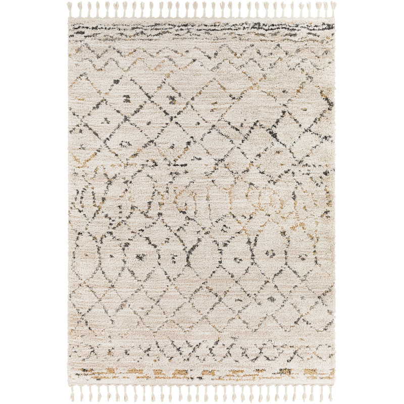 Tapis beige à motif géométrique Moyo, Rectangle 7 pi 10 po x 10 pi