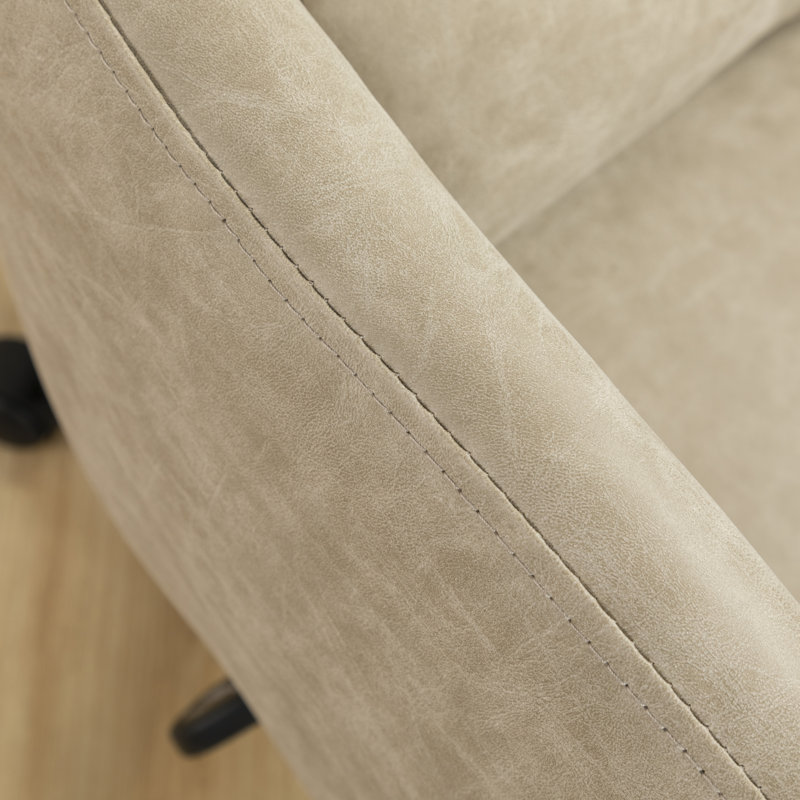 Chaise de bureau pivotante en similicuir Kopko, Beige