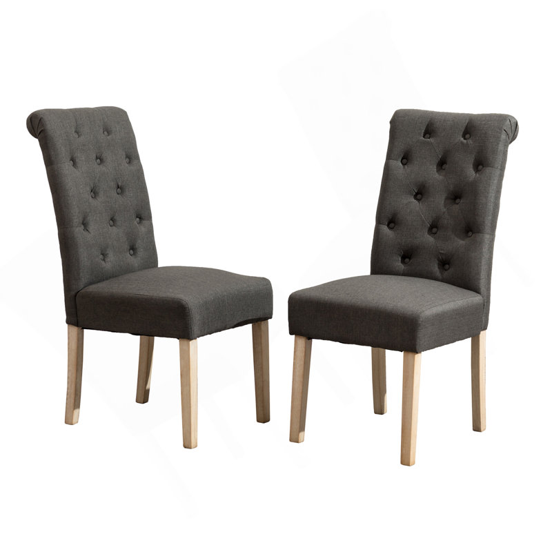 Chaise de salle à manger parsons capitonnée Habit, gris anthracite, Gris anthracite
