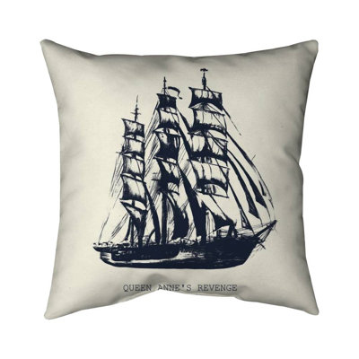 Old boat - 16"x16" Throw pillow cover - Poly twill - Print on demand