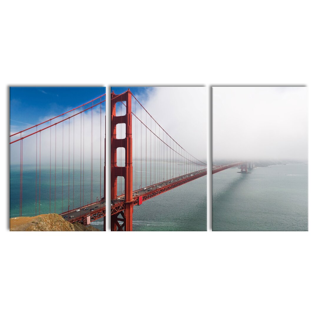 3-tlg. Leinwandbilder-Set Golden Gate Bridge San Francisco