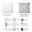 Coussin décoratif rétro à motif de fleurs roses et bleues-944949968