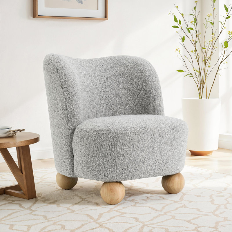 Chaise d'appoint de style contemporain 1pc, Gris, Naturel