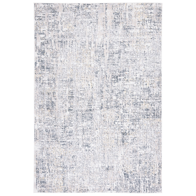 Tapis ivoire / gris Ethellee 680, Rectangle 5 pi 3 po x 7 pi 6 po