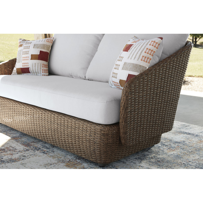 Causeuse d'extérieur avec 2 chaises pivotantes UKee (ensemble de 3)