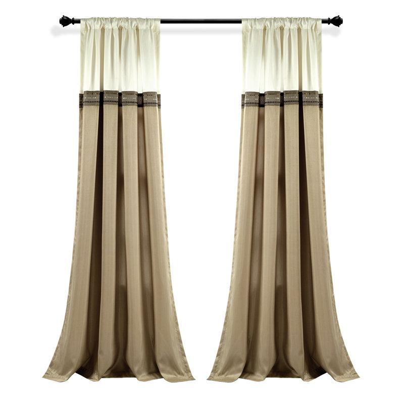 Terra Semi Sheer Curtain Pair, Beige/Ivory