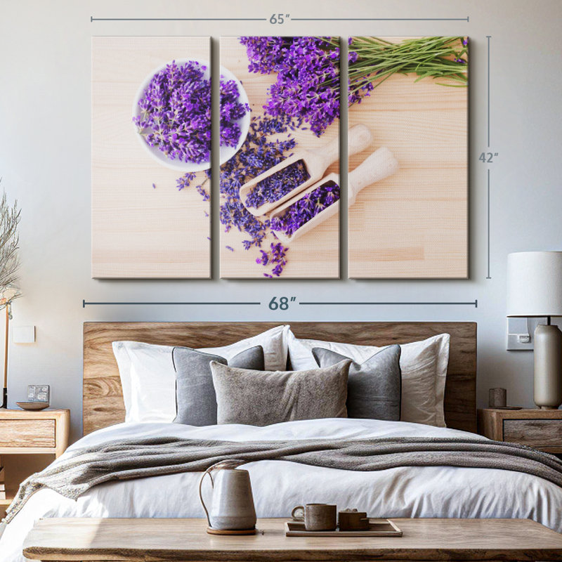 "Aromatique, lavande, art mural" sur toile, H 42 po x l 65 po
