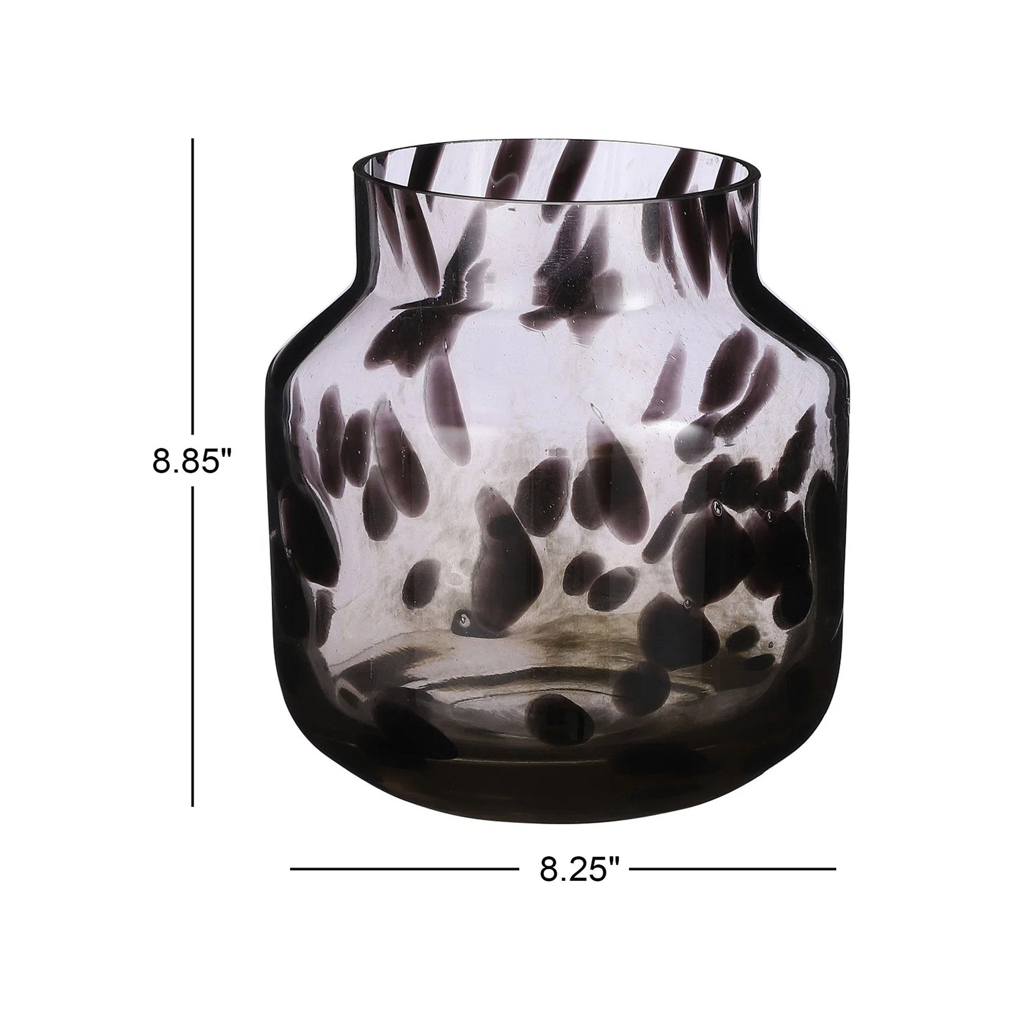 Goldia Glass Table Vase, Purple, 8.85" H x 8.25" W x 8.25" D