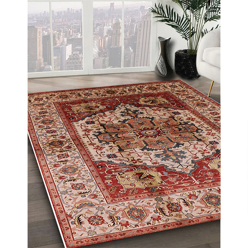 Tapis oriental orange / beige, Rectangle 7 pi x 9 pi