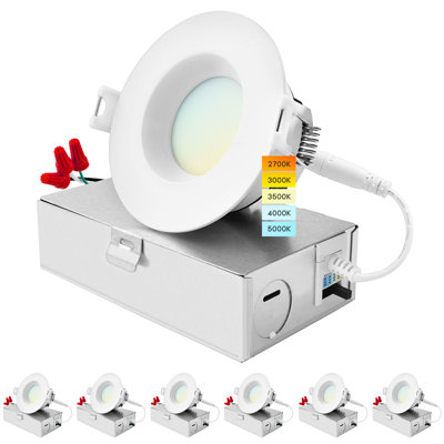 3" Ultra Slim Tunable CCT New Construction IC Rated LED Canless Recessed Lighting Kit