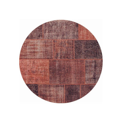 Orange Brown Patchwork Woven Base Decorative Carpet