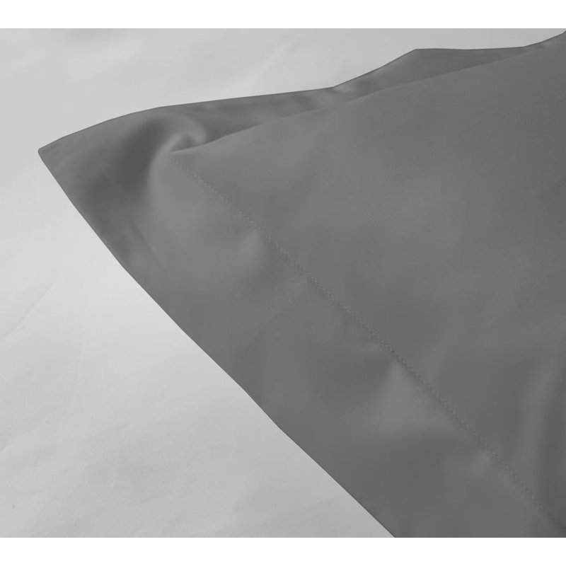 Organic Cotton Blend Standard Sham Set, Twin, Dark Gray