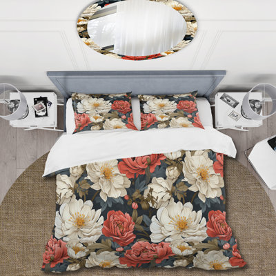 Ensemble de housse de couette beige et rouge clair