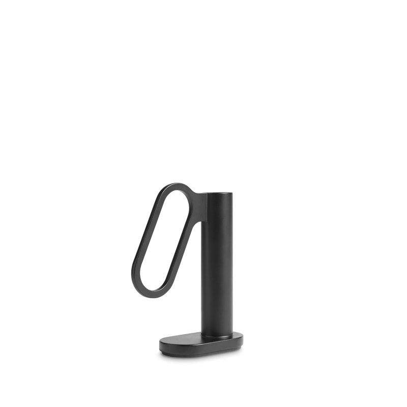 Who Goes There? Candlestick, Black, 5" H x 4" W 