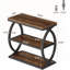 Table de bout industrielle à 3 niveaux - Table de chevet ou basse avec tablettes ouvertes
