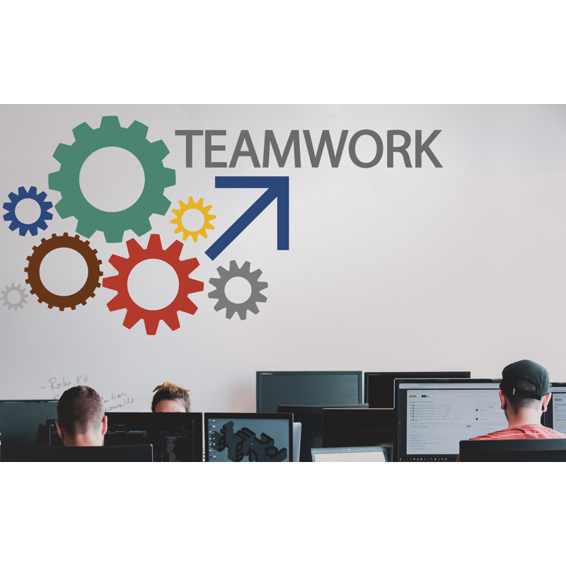 Teamwork Wall Decor Office Decal Gear Gear Idea Teamwork Business Inspire Office Décoration Motivation Autocollants Muraux Cadeau Unique 148LU