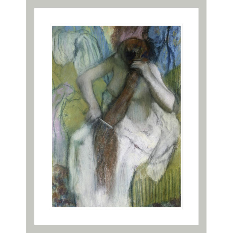 «Woman Combing Her Hair» par Edgar Degas, impression giclée encadrée, H 29,5 po x l 22,79 po