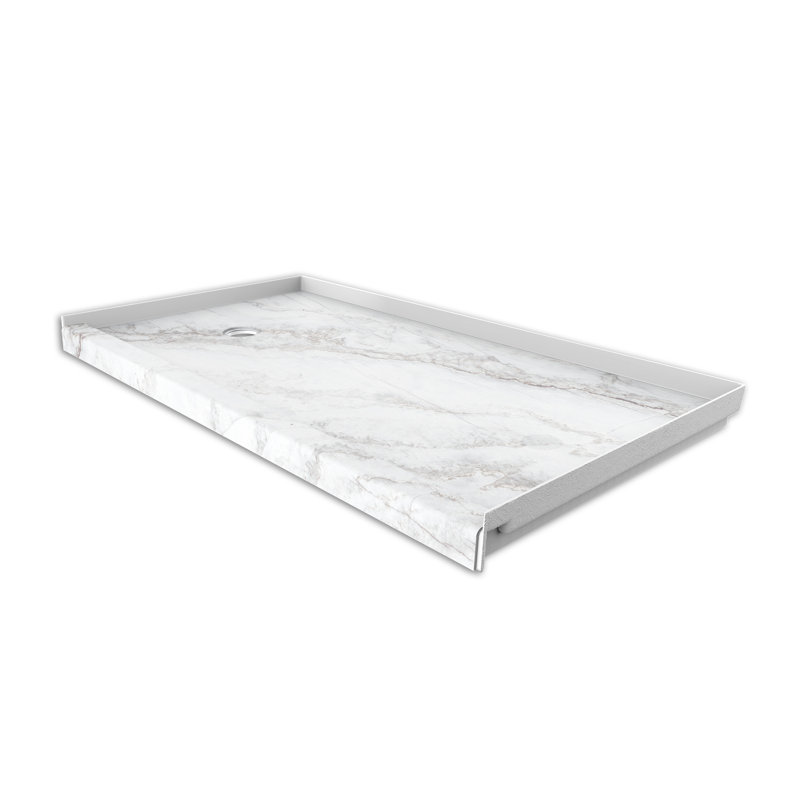 FlexStone® 60"W x 30"D Alcove Shower Base with Left Drain in Calypso, Calypso