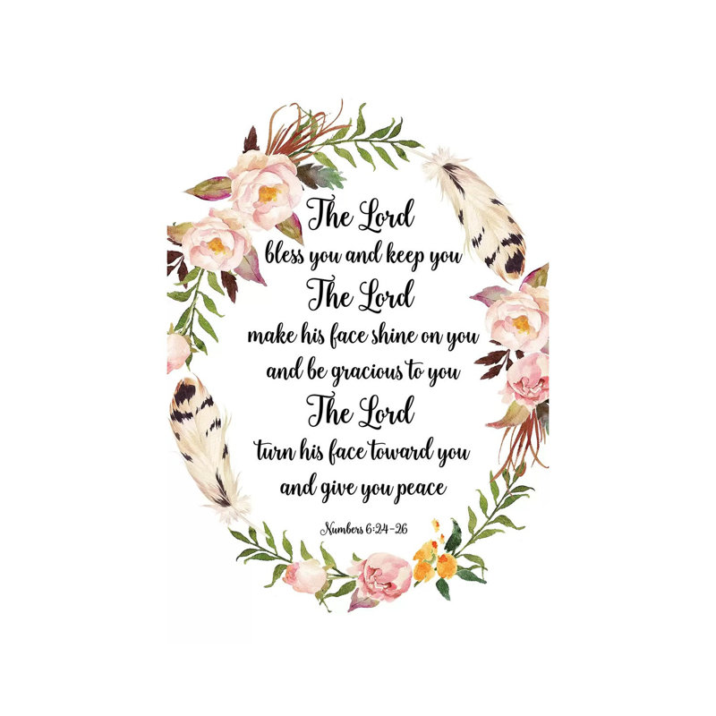 «The Lord Bless You and Keep You, Numbers 6: 24-26» par Eden Printables - impression d'art textuel, Pas de tapis