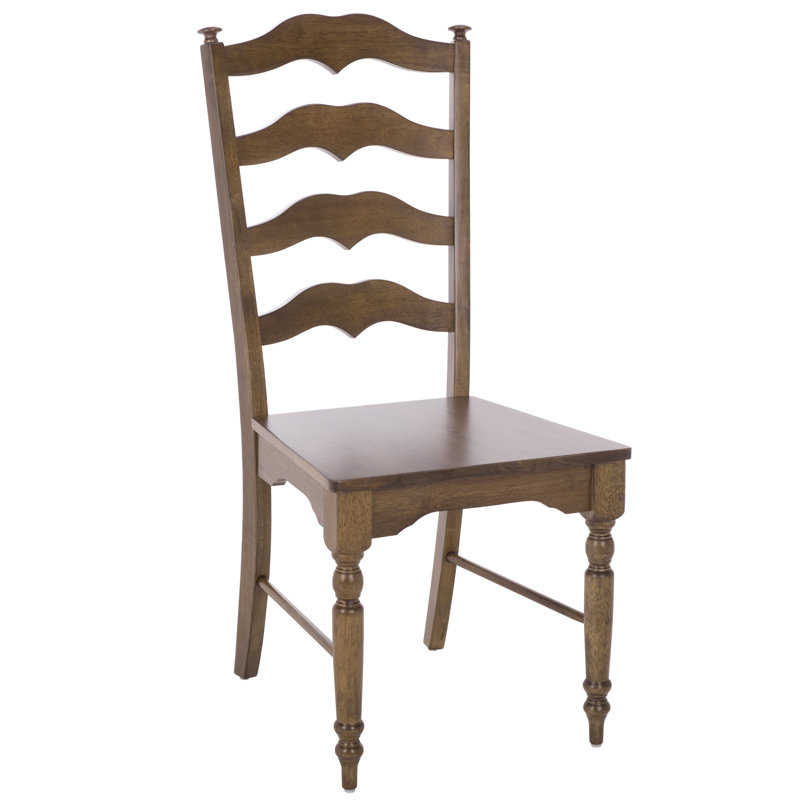 Tavin Ladder Back Side Chair, Dark Oak