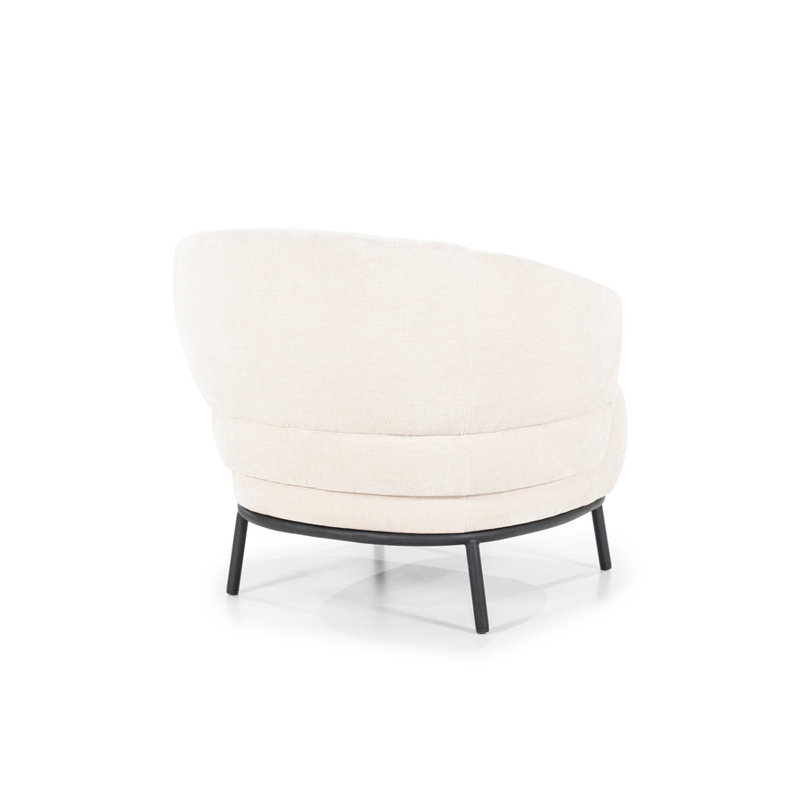 Swivel Barrel Chair, Beige Polyester