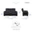 Ensemble de salon inclinable électrique en similicuir 2 pièces Dahmen-702682380