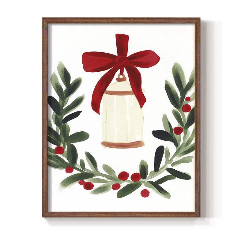 «Christmas Holiday Art», reproduction encadrée CMII, Noyer, H 11 po x l 9 po