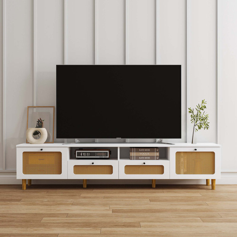Meuble télé, meuble télé, meuble multimédia Cooksville, Blanc / brun
