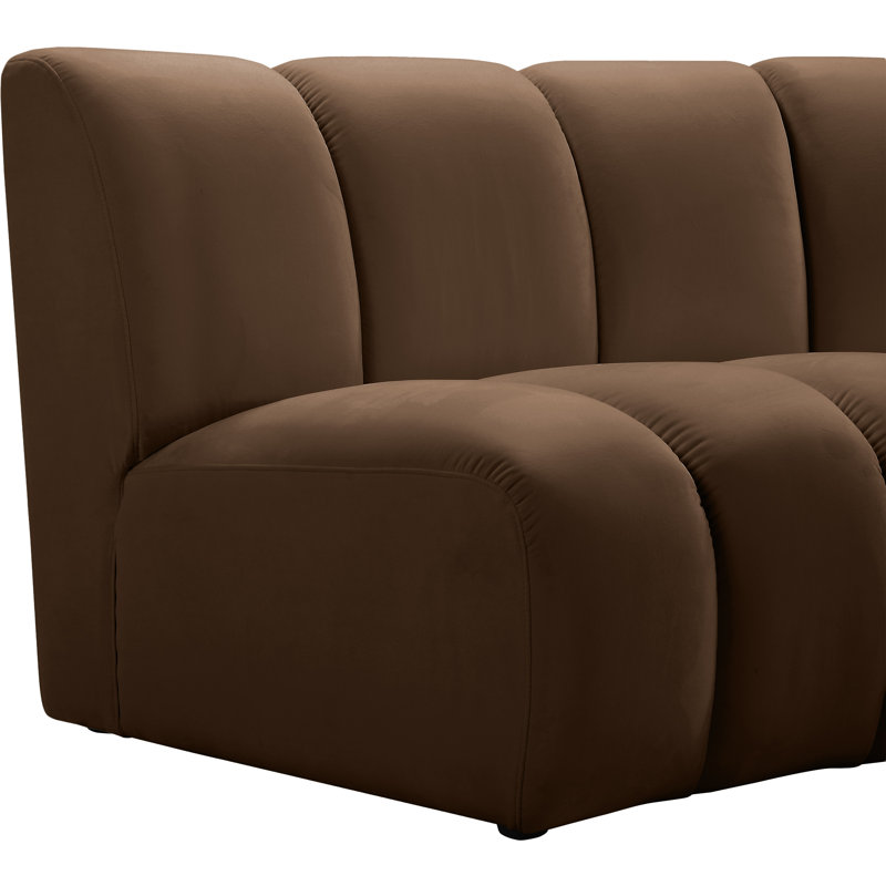 Canapé modulaire en velours Infinity, Velours brun, 12 pièces