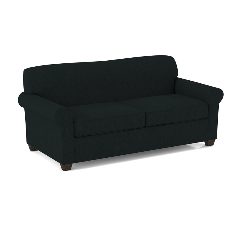 Finn 75" Rolled Arm Sofa Bed, Cafelle, Innerspring, Cardigan Coal
