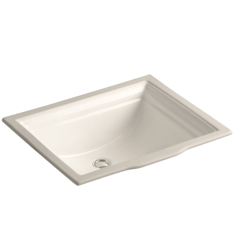 Memoirs Vitreous China Rectangular Undermount Bathroom Sink with Overflow, Innocent Blush