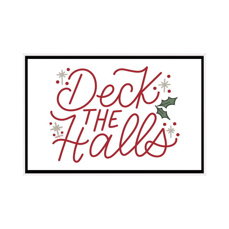 «Deck The Halls», reproduction d'art sur toile encadrée, H 18 po x l 26 po, Blanc