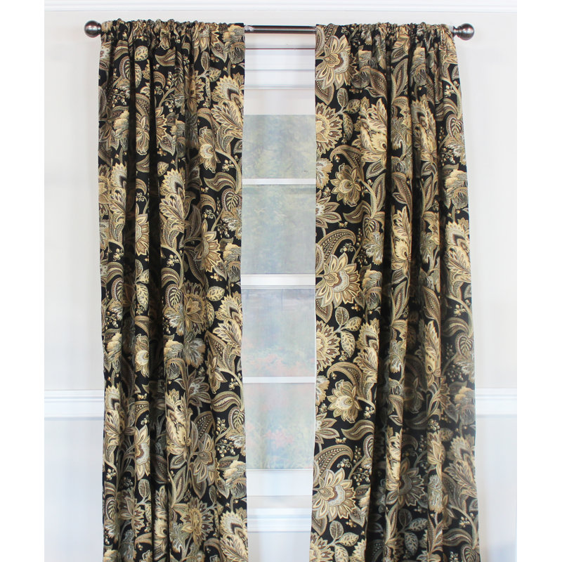 Valpanbk Cotton Blend Room Darkening Curtain Pair, Black, 50" W x 63" L